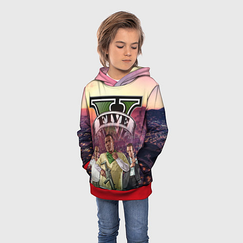 Детская толстовка GTA V TEAM FOREVER AND EVER / 3D-Красный – фото 3
