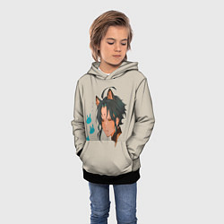 Толстовка-худи детская Сяо из Genshin Impact, цвет: 3D-черный — фото 2