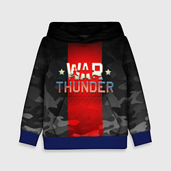 Толстовка-худи детская WAR THUNDER ВАР ТАНДЕР, цвет: 3D-синий