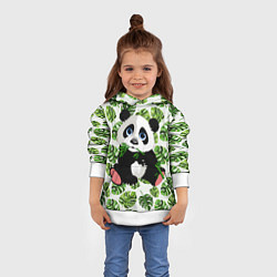 Толстовка-худи детская Милая Панда Летняя, цвет: 3D-белый — фото 2