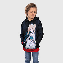 Толстовка-худи детская Барбара Genshin Impact, цвет: 3D-красный — фото 2