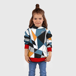 Толстовка-худи детская Геометрический узор, цвет: 3D-красный — фото 2
