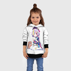 Толстовка-худи детская Ци Ци из Genshin Impact, цвет: 3D-черный — фото 2