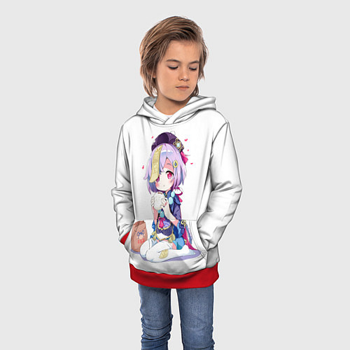 Детская толстовка Ци Ци из Genshin Impact / 3D-Красный – фото 3