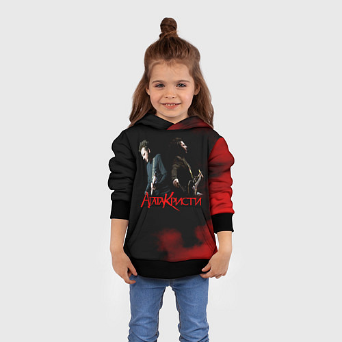 Детская толстовка Агата Кристи группа / 3D-Черный – фото 4