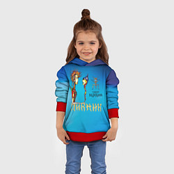 Толстовка-худи детская Пикник в руках Великана, цвет: 3D-красный — фото 2