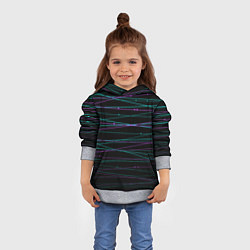 Толстовка-худи детская Неоновые тонкие нити, цвет: 3D-меланж — фото 2