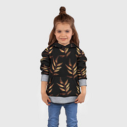Толстовка-худи детская Золотисто-красные листья, цвет: 3D-меланж — фото 2
