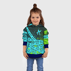 Толстовка-худи детская PUBG New State - Paint Lines, цвет: 3D-синий — фото 2