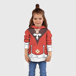 Толстовка-худи детская КОСТЮМ КЛИ ГЕНШИН ИМПАКТ, цвет: 3D-белый — фото 2