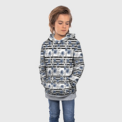 Толстовка-худи детская Акварельный полосатый узор, цвет: 3D-меланж — фото 2
