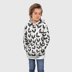 Толстовка-худи детская Летучие мыши, цвет: 3D-белый — фото 2