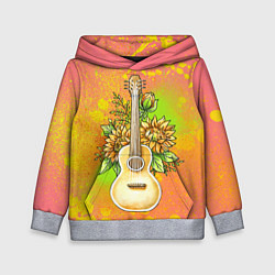 Детская толстовка Гитара и подсолнухи