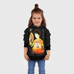 Толстовка-худи детская Силуэт Луффи One piece, цвет: 3D-черный — фото 2