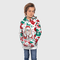 Толстовка-худи детская Merry Christmas3D, цвет: 3D-белый — фото 2
