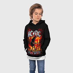 Толстовка-худи детская ACDC HELLS BELLS, цвет: 3D-белый — фото 2