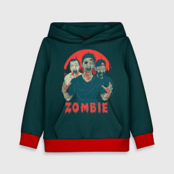 Толстовка-худи детская Zombie, цвет: 3D-красный