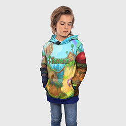 Толстовка-худи детская Terraria Террария Z, цвет: 3D-синий — фото 2