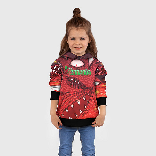 Детская толстовка Terraria Wall of Flesh / 3D-Черный – фото 4