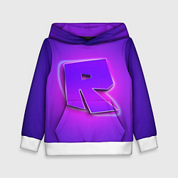 Толстовка-худи детская ROBLOX NEON LOGO РОБЛОКС, цвет: 3D-белый