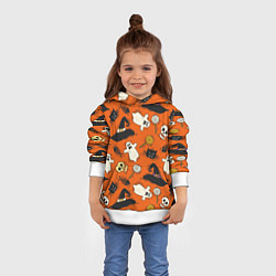 Толстовка-худи детская Хэллоуинские шалости, цвет: 3D-белый — фото 2