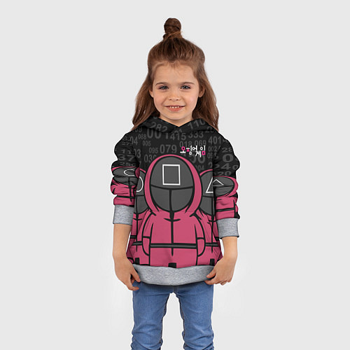 Детская толстовка SQUID GAME: ФИГУРКИ СТРАЖЕЙ / 3D-Меланж – фото 4
