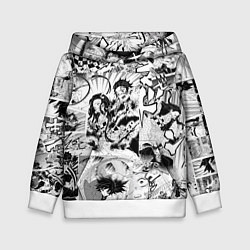 Толстовка-худи детская Клинок, рассекающий демонов, МАНГА, цвет: 3D-белый