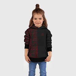Толстовка-худи детская ВАЛЬКНУТ РУНИЧЕСКИЙ АЛФАВИТ, цвет: 3D-черный — фото 2