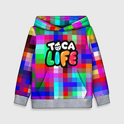 Толстовка-худи детская Toca Life: Pixels, цвет: 3D-меланж