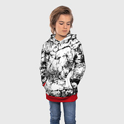 Толстовка-худи детская Эффект линогравюры, цвет: 3D-красный — фото 2