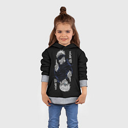 Толстовка-худи детская GOJO SATORU МАГИЧЕСКАЯ БИТВА JUJUTSU KAISEN, цвет: 3D-меланж — фото 2