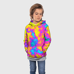 Толстовка-худи детская Яркая абстракция космических красок, цвет: 3D-меланж — фото 2