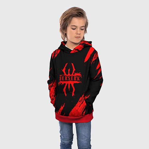 Детская толстовка Берсерк - Berserk / 3D-Красный – фото 3