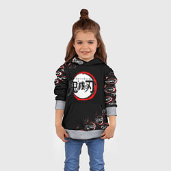 Толстовка-худи детская КЛИНОК РАССЕКАЮЩИЙ ДЕМОНОВ БРЫЗГИ КРАСОК, цвет: 3D-меланж — фото 2