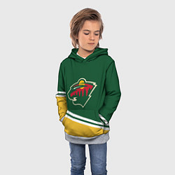 Толстовка-худи детская Minnesota Wild NHL, цвет: 3D-меланж — фото 2