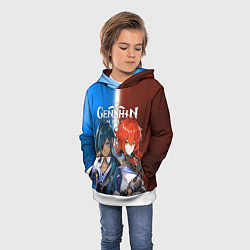 Толстовка-худи детская КЭЙА И ДИЛЮК ГЕНШИН, цвет: 3D-белый — фото 2