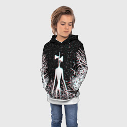 Толстовка-худи детская СИРЕНОГОЛОВЫЙ ГЛИТЧ ЛЕС, КОСМОС, цвет: 3D-белый — фото 2