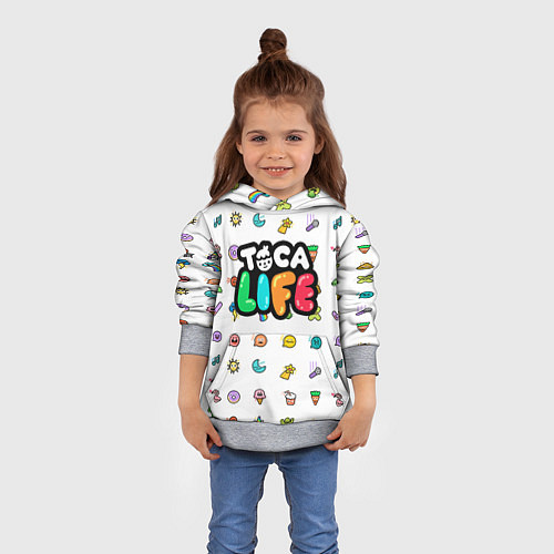Детская толстовка Логотип Toca Boca Тока Бока / 3D-Меланж – фото 4