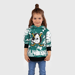 Толстовка-худи детская Анахайм Дакс Anaheim Ducks, цвет: 3D-черный — фото 2