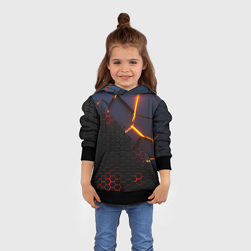 Детская толстовка 3D РАЗЛОМ И СТАЛЬНАЯ БРОНЯ ПОПУЛЯРНЫЕ ТЕКСТУРЫ / 3D-Черный – фото 4