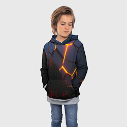 Толстовка-худи детская 3D РАЗЛОМ И СТАЛЬНАЯ БРОНЯ ПОПУЛЯРНЫЕ ТЕКСТУРЫ, цвет: 3D-меланж — фото 2
