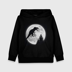 Толстовка-худи детская T-REX НА ЛУНЕ, цвет: 3D-черный