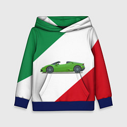 Толстовка-худи детская Lamborghini Италия, цвет: 3D-синий