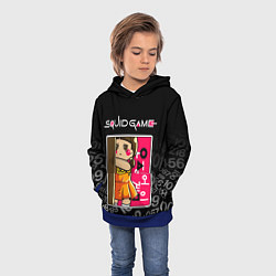 Толстовка-худи детская ИГРА В КАЛЬМАРА КУКЛА DOLL, цвет: 3D-синий — фото 2