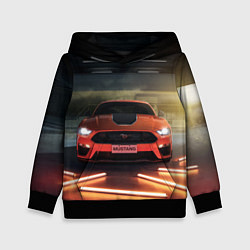 Толстовка-худи детская Форд Мустанг, Ford Mustang, цвет: 3D-черный