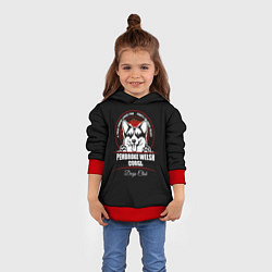 Толстовка-худи детская Вельш-Корги Пемброк Corgi, цвет: 3D-красный — фото 2