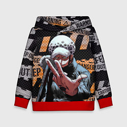 Толстовка-худи детская Трафальгар Ло особо опасен, цвет: 3D-красный