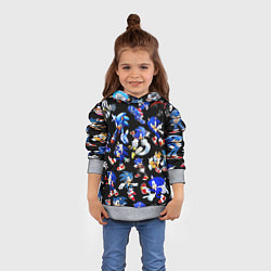 Толстовка-худи детская SONIC PATTERN HERO СОННИК, цвет: 3D-меланж — фото 2