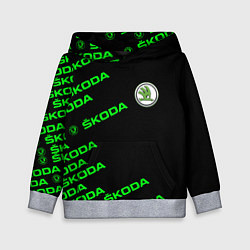 Толстовка-худи детская SKODA LINE LOGO STYLE GREEN, цвет: 3D-меланж