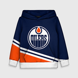 Толстовка-худи детская Edmonton Oilers Эдмонтон Ойлерз, цвет: 3D-белый